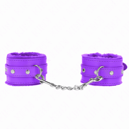 KINK - MUÑEQUERAS FORRADAS PREMIUM VIOLETA CON CORREA VIOLETA AJUSTABLE 17-29 CM X 6 CM - sexbliss - Foto 1