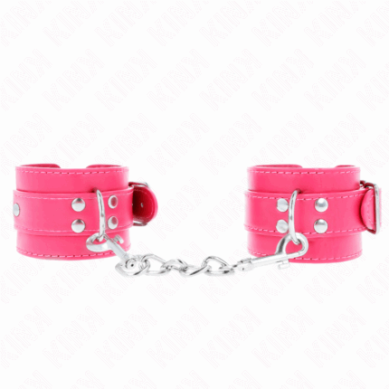 KINK - MUÑEQUERAS FUCSIA CON DETALLES EN FUCSIA AJUSTABLE 20-28 CM X 5.5 CM - sexbliss - Foto 1