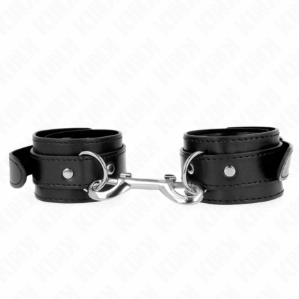 KINK - MUÑEQUERAS SIMPLES CON FILA DE REMACHES NEGRO AJUSTABLE 17-28 CM X 5 CM - sexbliss - Foto 1