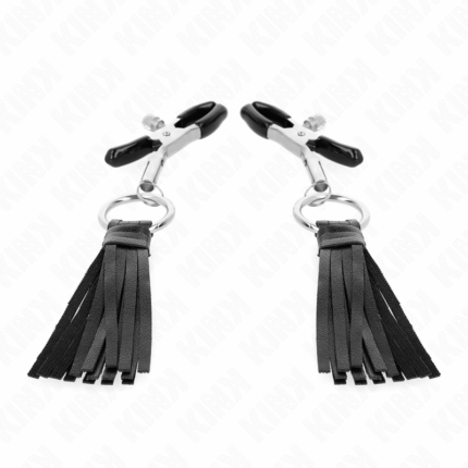 KINK - PINZAS PARA PEZONES CON BORLAS DE POLIPIEL 6 CM - sexbliss - Foto 1