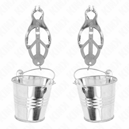 KINK - PINZAS PARA PEZONES ESTILO JAPONÉS CON CUBOS PLATEADO - sexbliss - Foto 1