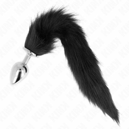 KINK - PLUG ANAL TALLA L 10 X 4 CM CON COLA SINTÉTICA 40 CM NEGRO - sexbliss - Foto 1