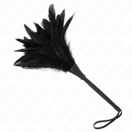 KINK - PLUMAS DE POLLO PARA COSQUILLAS CON FORMA CUERNO DE CRIADA NEGRO 36 CM - sexbliss - Foto 1