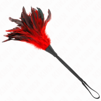 KINK - PLUMAS DE POLLO PARA COSQUILLAS CON FORMA CUERNO DE CRIADA ROJO 36 CM - sexbliss - Foto 1