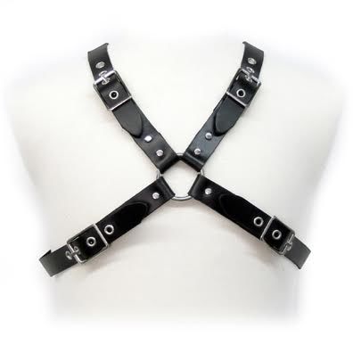 LEATHER BODY - BLACK BUCKLE HARNESS FOR MEN - sexbliss - Foto 1