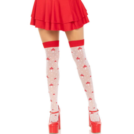 LEG AVENUE - CALCETINES ALTOS CHAMPIÑONES ROJO/BLANCO - sexbliss - Foto 1