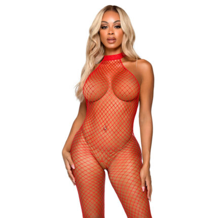 LEG AVENUE - LE FRIVOLE BODYSTOCKING - CUELLO RACER TALLA ÚNICA ROJO - sexbliss - Foto 1
