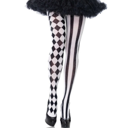 LEG AVENUE - MEDIAS ARLEQUIN NEGRO/BLANCO - sexbliss - Foto 1
