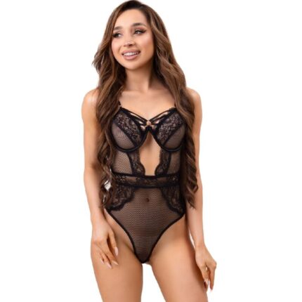 LIVCO CORSETTI FASHION - PAULA LC 20209 BODY CON ADORNOS DE ENCAJE NEGRO L/XL - sexbliss - Foto 1