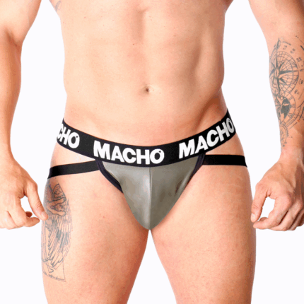 MACHO - MX27GR JOCK CUERO GRIS BEIGE S - sexbliss - Foto 1