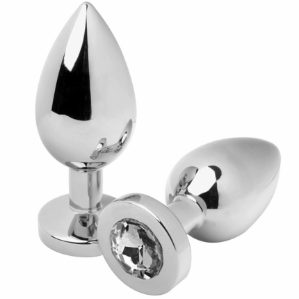 METAL HARD - ANAL PLUG DIAMOND TRANSPARENTE MEDIUM 7.62CM - sexbliss - Foto 1