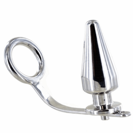 METAL HARD - ANILLO ACERO CON PLUG ANAL 80 X 55 MM - sexbliss - Foto 1