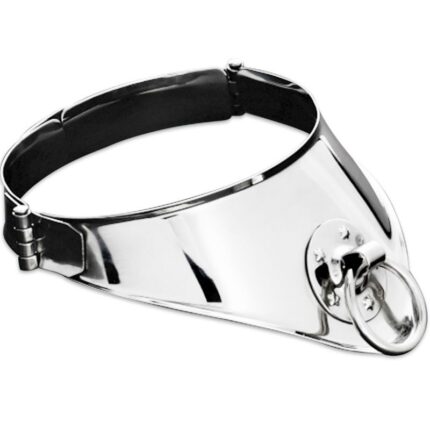 METAL HARD - COLLAR RESTRICCION CON ANILLA Y CANDADO 12.5 CM - sexbliss - Foto 1
