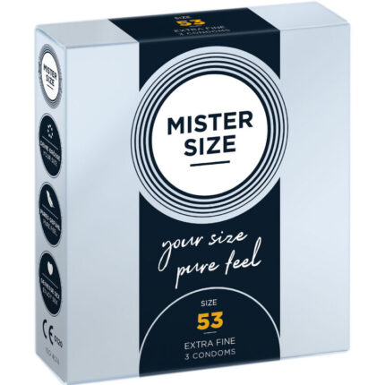 MISTER SIZE - PRESERVATIVOS TALLA M 53 MM (3 UNIDADES) - sexbliss - Foto 1