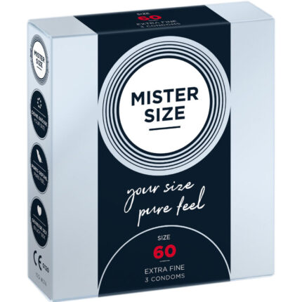 MISTER SIZE - PRESERVATIVOS TALLA XL 60 MM (3 UNIDADES) - sexbliss - Foto 1