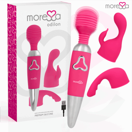 MORESSA - ODILON WAND POTENTE MOTOR MAS DOS CABEZALES PREMIUM SILICONE RECARGABLE - sexbliss - Foto 1