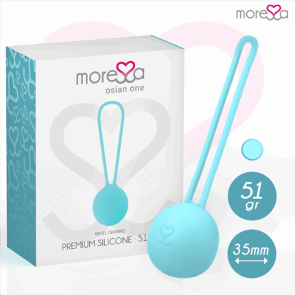 MORESSA - OSIAN ONE ENTRENAMIENTO SUELO PELVICO 51gr PREMIUM SILICONA TURQUESA - sexbliss - Foto 1