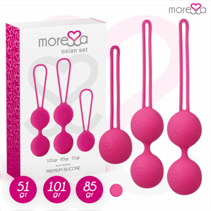 MORESSA - OSIAN SET PREMIUM SILICONA ROSA (Osian One - 51 g | Osian Two - 101 g | Osian Three 85 g) - sexbliss - Foto 1
