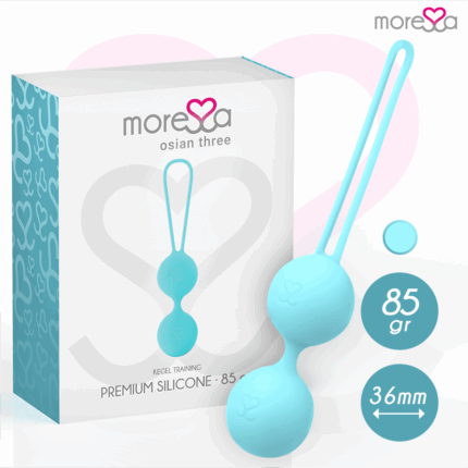 MORESSA - OSIAN THREE ENTRENAMIENTO SUELO PELVICO 85 gr PREMIUM SILICONA TURQUESA - sexbliss - Foto 1