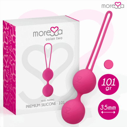 MORESSA - OSIAN TWO ENTRENAMIENTO SUELO PELVICO 101gr PREMIUM SILICONA ROSA - sexbliss - Foto 1