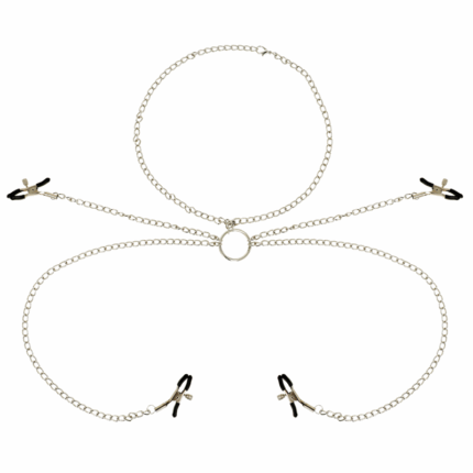 OHMAMA FETISH - 4 PINZAS PEZONES CON COLLAR DE CADENAS - sexbliss - Foto 1