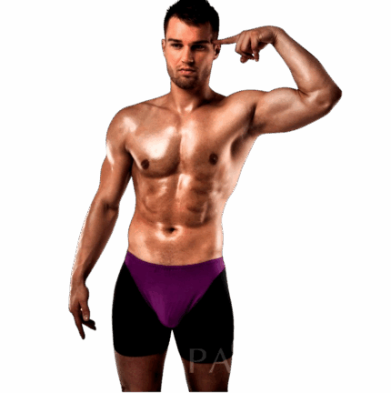 PASSION - BOXER 009 LILA/ NEGRO EROTIC LINGERIE S/M - sexbliss - Foto 1