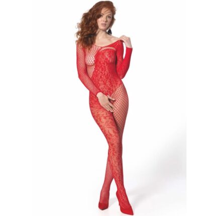 PASSION - BS 107 BODYSTOCKING ROJO TALLA ÚNICA - sexbliss - Foto 1