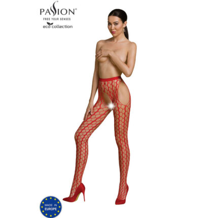 PASSION - ECO COLLECTION BODYSTOCKING ECO S007 ROJO - sexbliss - Foto 1