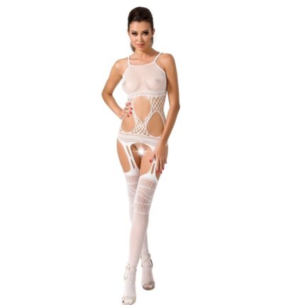 PASSION - WOMAN BS047 BODYSTOCKING BLANCO TALLA ÚNICA - sexbliss - Foto 1