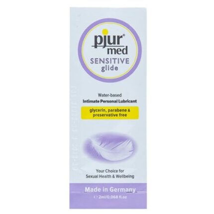 PJUR - MED SENSITIVE GLIDE LUBRICANTE BASE AGUA 2 ML - sexbliss - Foto 1