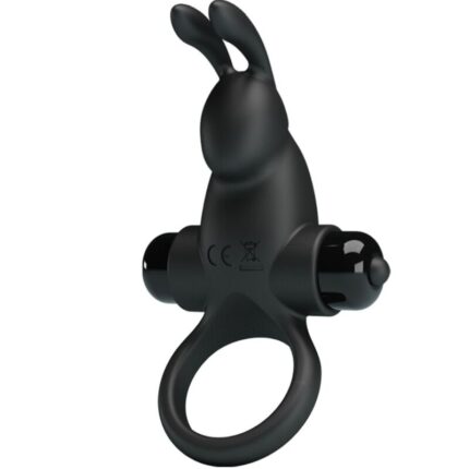 PRETTY LOVE - ANILLO VIBRADOR + ESTIMULADOR RABBIT CLÍTORIS 10 VIBRACIONES NEGRO - sexbliss - Foto 1