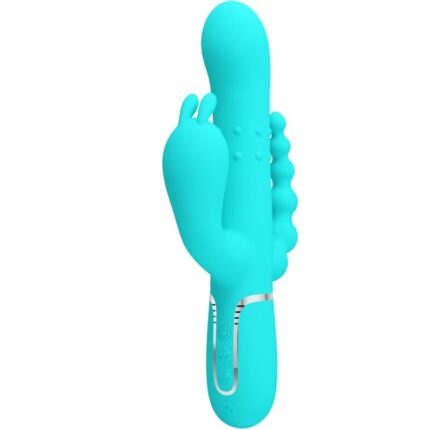 PRETTY LOVE - CAMMY TRIPLE VIBRADOR RABBIT MULTIFUNCIÓN 4 EN 1 AZUL - sexbliss - Foto 1