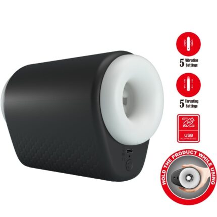 PRETTY LOVE - DJ GIRL MASTURBADOR MASCULINO CON VIBRACIÓN 5 CONFIGURACIONES NEGRO - sexbliss - Foto 1