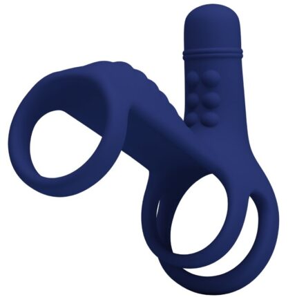 PRETTY LOVE - ELISH ANILLO VIBRADOR CON EXTENSIÓN AZUL - sexbliss - Foto 1