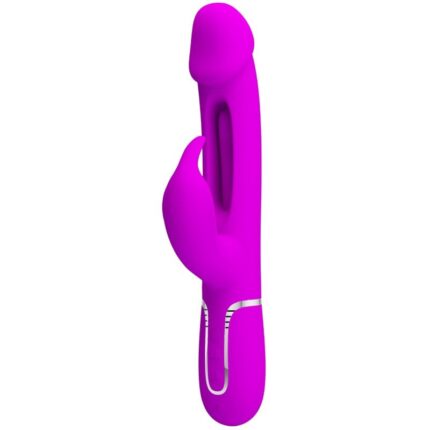 PRETTY LOVE - KAMPAS VIBRADOR RABBIT 3 EN 1 MULTIFUNCIÓN CON LENGUA FUCSIA - sexbliss - Foto 1