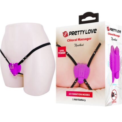 PRETTY LOVE - MASAJEADOR DE CLÍTORIS HEARTBEAT 10 MODOS DE VIBRACIÓN MORADO - sexbliss - Foto 1