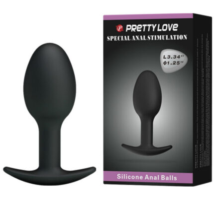 PRETTY LOVE - PLUG ANAL SILICONA 6.5 CM NEGRO - sexbliss - Foto 1