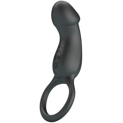 PRETTY LOVE - TRAE ANILLO VIBRADOR CON ESTIMULADOR NEGRO - sexbliss - Foto 1