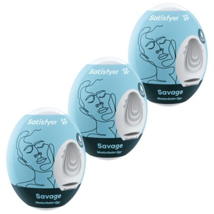 SATISFYER - 3 HUEVOS MASTURBADORES SAVAGE - sexbliss - Foto 1