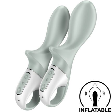 SATISFYER - AIR PUMP BOOTY 3 VIBRADOR ANAL INFLABLE VERDE GRIS - sexbliss - Foto 1