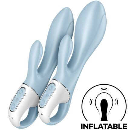 SATISFYER - AIR PUMP BUNNY 1 VIBRADOR INFLABLE RABBIT AZUL - sexbliss - Foto 1