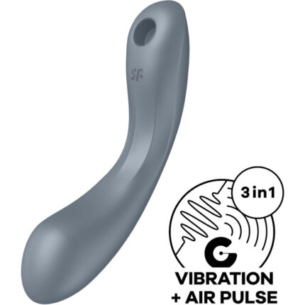 SATISFYER - CURVE TRINITY 1 AIR PULSE VIBRATION GRIS - sexbliss - Foto 1