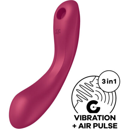 SATISFYER - CURVE TRINITY 1 AIR PULSE VIBRATION ROJO - sexbliss - Foto 1