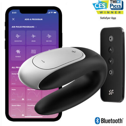 SATISFYER - DOUBLE FUN PARTNER VIBRADOR NEGRO - sexbliss - Foto 1