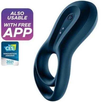 SATISFYER - EPIC DUO ANILLO VIBRADOR APP AZUL - sexbliss - Foto 1