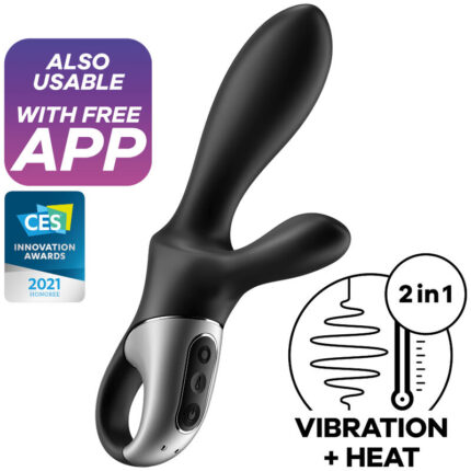SATISFYER - HEAT CLIMAX+ VIBRADOR ANAL APP NEGRO - sexbliss - Foto 1