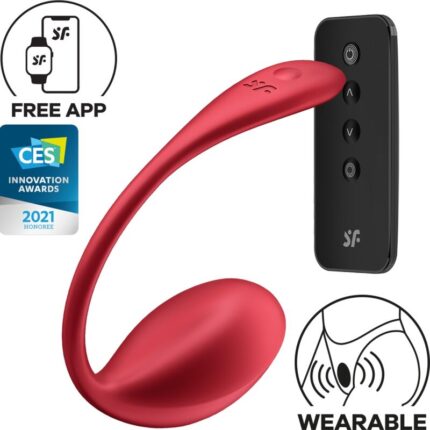 SATISFYER - SHINY PETAL ESTIMULADOR PUNTO G CONTROL REMOTO ROJO APP GRATUITA - sexbliss - Foto 1