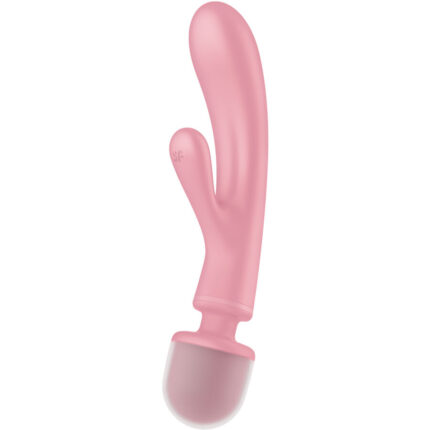 SATISFYER - TRIPLE LOVER MASAJEADOR VIBRADOR RABBIT ROSA - sexbliss - Foto 1
