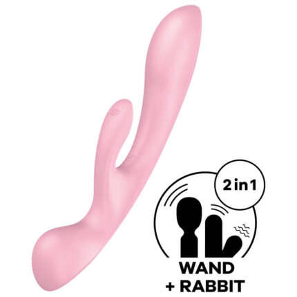 SATISFYER - TRIPLE OH VIBRADOR HÍBRIDO ROSA - sexbliss - Foto 1
