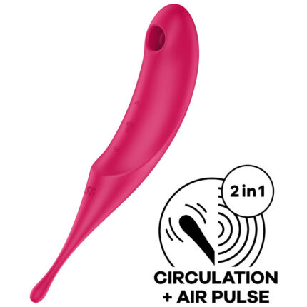 SATISFYER - TWIRLING PRO ESTIMULADOR Y VIBRADOR ROJO - sexbliss - Foto 1